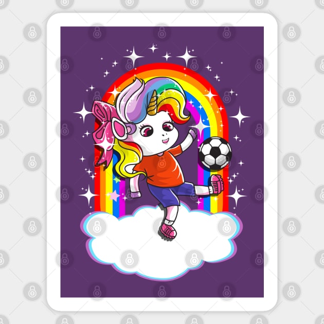 Soccer Unicorn Team Player Coach Mom Dad Cute Girly Sticker by E